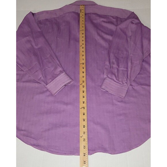 Cremieux Mens Long Sleeve Linen Button Down Dress Shirt Purple Size Collared - Picture 11 of 13